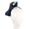 Navy felt bow fascinator by Max Alexander