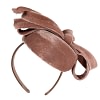 Taupe velvet pillbox bow fascinator - Image 6