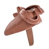 Taupe velvet pillbox bow fascinator - Image 3