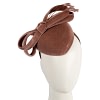 Taupe velvet pillbox bow fascinator