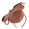 Taupe velvet pillbox bow fascinator - Image 2