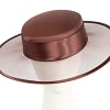 Chocolate boater hat by Cupids Millinery Melbourne
