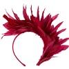 Burgundy feather bunch fascinator by Max Alexander - Image 4