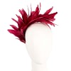 Burgundy feather bunch fascinator by Max Alexander