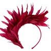 Burgundy feather bunch fascinator by Max Alexander - Image 2