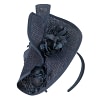 Navy fascinator with orchid by Fillies Collection - Image 2