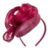 Burgundy pillbox with bow by Fillies Collection S307 - Image 6