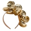 Max Alexander Sparkling Gold Sequin Flower Fascinator - Image 2