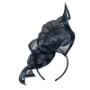 Navy silk abaca racing fascinator by Fillies Collection - Image 6