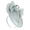 Bespoke light blue sinamay fascinator with bow by Fillies Collection - Image 2