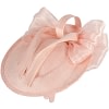 Bespoke pink sinamay fascinator with bow by Fillies Collection - Image 3