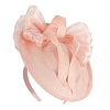 Bespoke pink sinamay fascinator with bow by Fillies Collection - Image 2