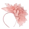 Striking Dusty Pink Fascinator with Flower and Feathers - Image 4
