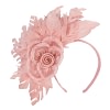 Striking Dusty Pink Fascinator with Flower and Feathers - Image 2