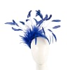 Large royal blue feathers fascinator headband