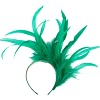 Large green feathers fascinator headband - Image 4