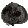 Black Felt Beret Hat with Flower - Image 6
