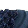 Navy Felt Beret Hat with Flower - Image 5