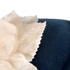 Navy Felt Beret Hat with Cream Flower - Image 5
