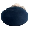 Navy Felt Beret Hat with Cream Flower - Image 3