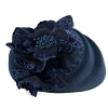 Navy Felt Beret Hat with Flower - Image 4