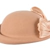 Bold Beige Felt Hat with Silk Abaca Bow - Image 6