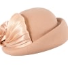 Bold Beige Felt Hat with Silk Abaca Bow - Image 2