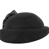 Bold Black Felt Hat with Silk Abaca Bow - Image 3