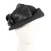 Bold Black Felt Hat with Silk Abaca Bow
