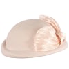 Bold Nude Felt Hat with Silk Abaca Bow - Image 6