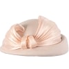 Bold Nude Felt Hat with Silk Abaca Bow - Image 4