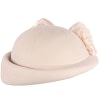 Bold Nude Felt Hat with Silk Abaca Bow - Image 3