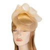 Gold custom made cocktail hat by Cupids Millinery