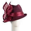 Bespoke wine-colored felt fedora by Fillies Collection