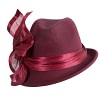 Bespoke wine-colored felt fedora by Fillies Collection - Image 2