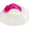 Large Fillies Collection Cream & Fuchsia Fascinator Hat - Image 3