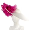 Large Fillies Collection Cream & Fuchsia Fascinator Hat
