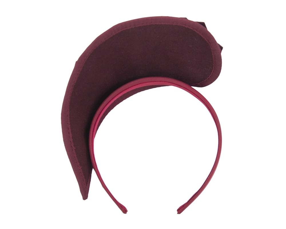 Burgundy wine felt crown fascinator - Fascinators Online Burgundy wine felt crown fascinator - Image 4