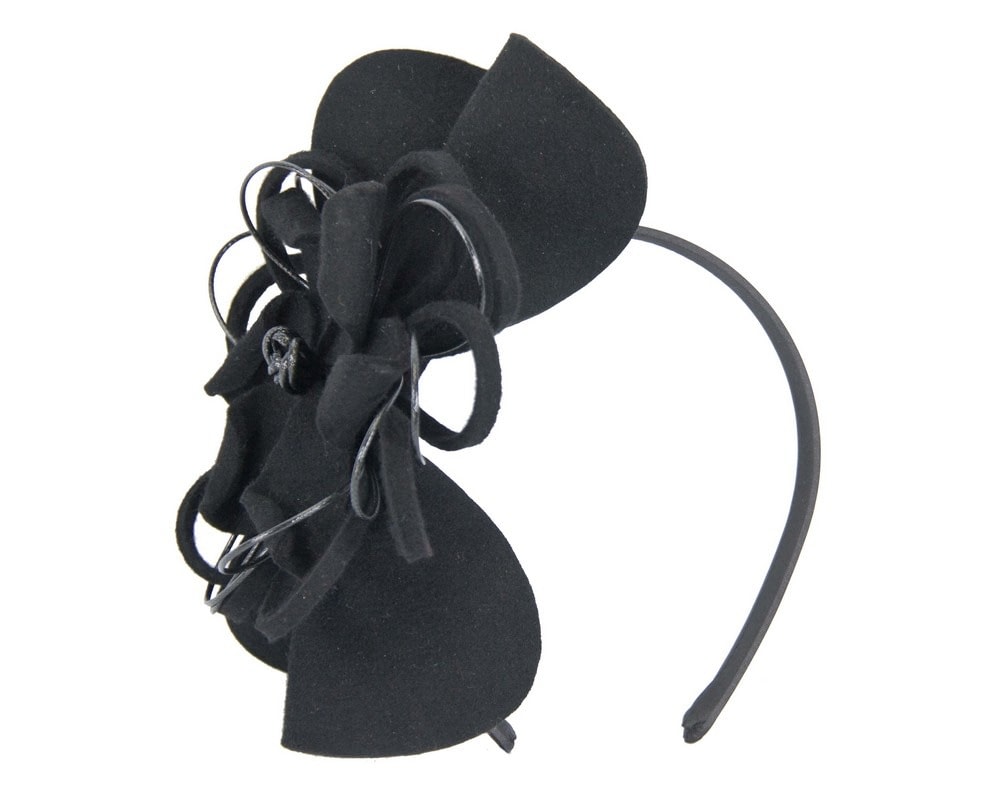 Fascinators Online - Black felt flower fascinator headband