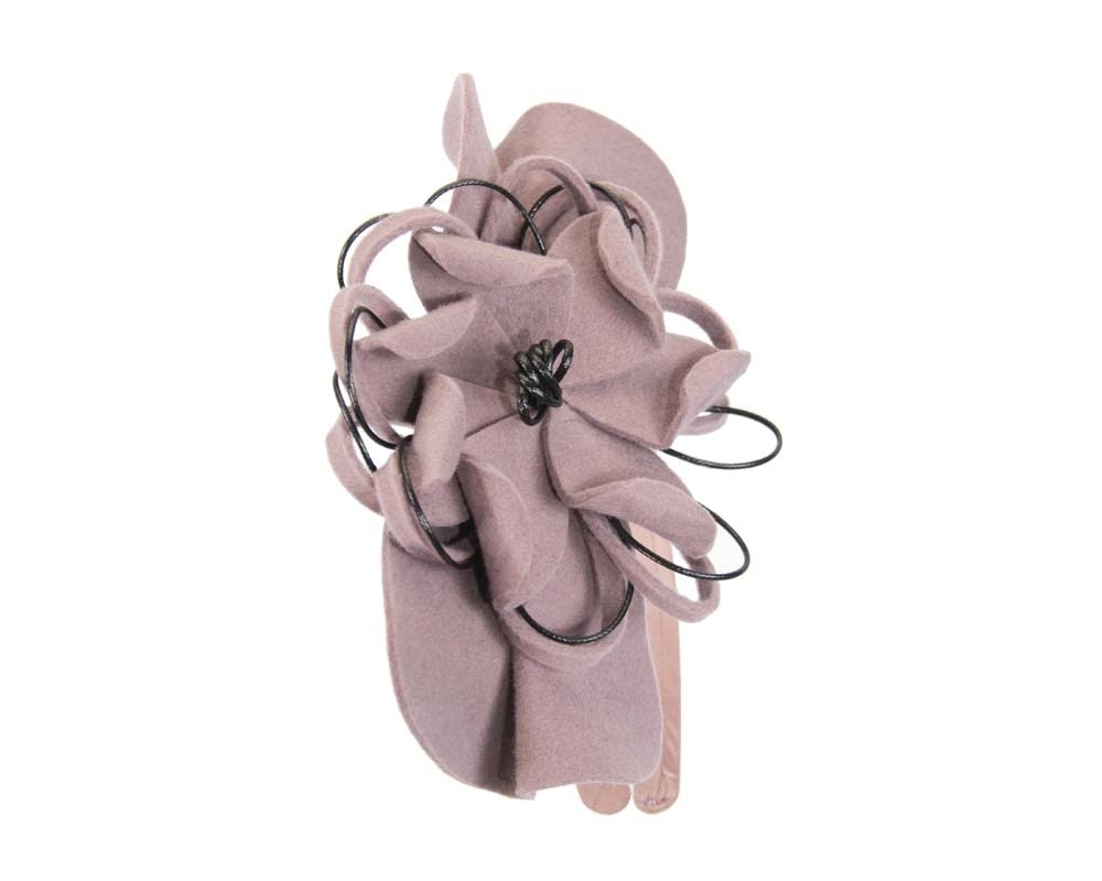 Dusty pink felt flower fascinator headband - Fascinators Online Dusty pink felt flower fascinator headband - Image 4