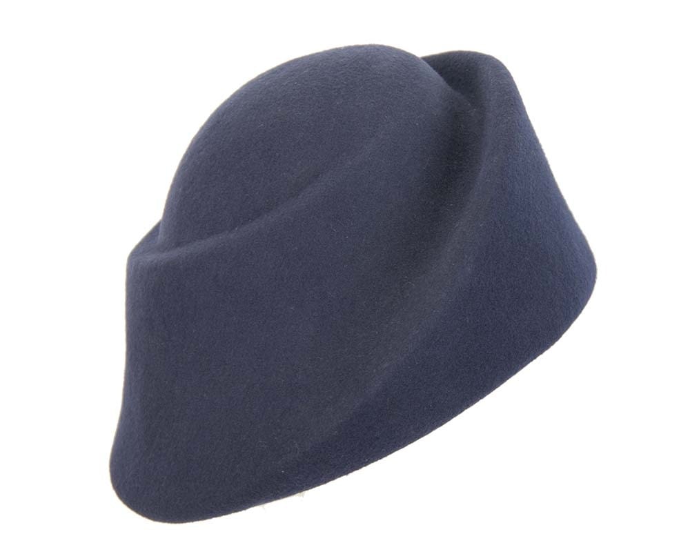 Fascinators Online - Designers navy felt hat