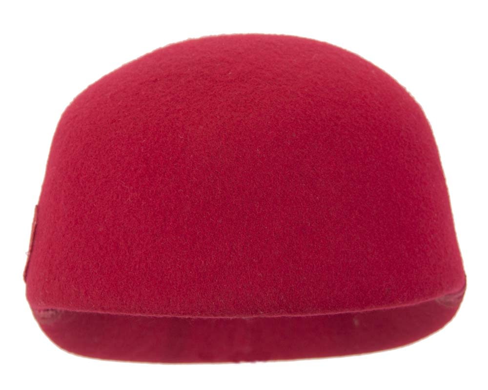 Red felt ladies cap with lace - Image 3