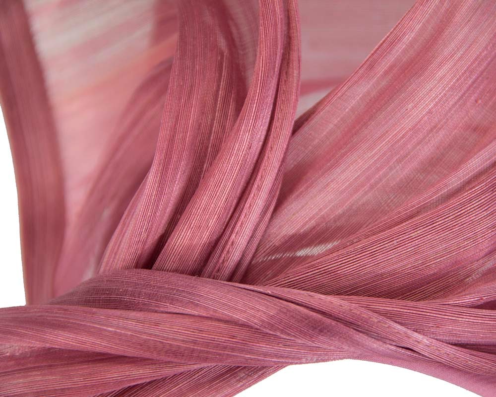 Dusty pink twists of silk abaca fascinator by Fillies Collection - Image 3