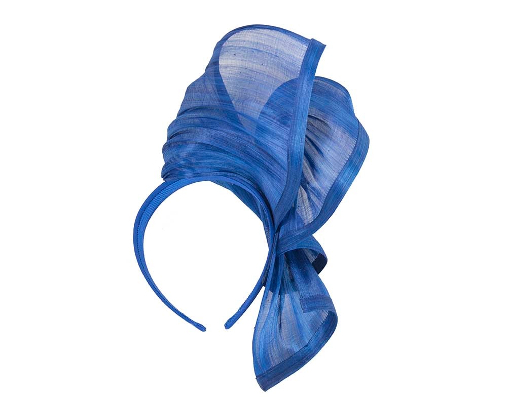 Royal blue twists of silk abaca fascinator by Fillies Collection - Image 4