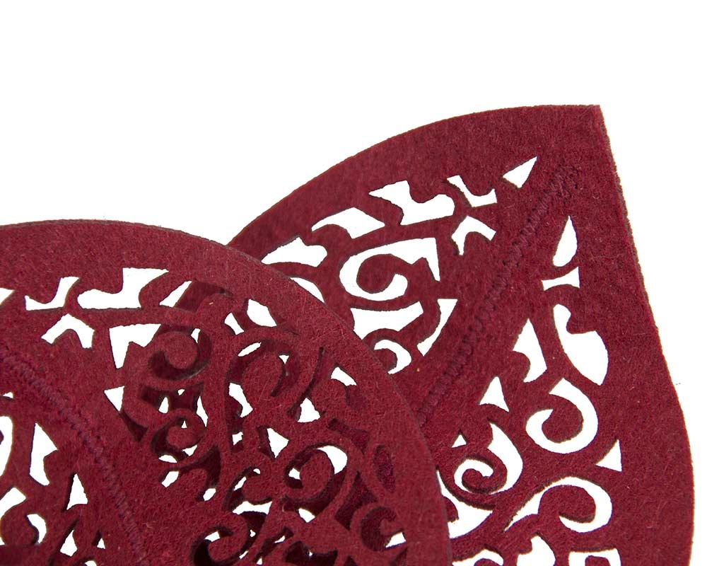 Wine laser-cut racing fascinator - Fascinators Online Wine laser-cut racing fascinator - Image 3