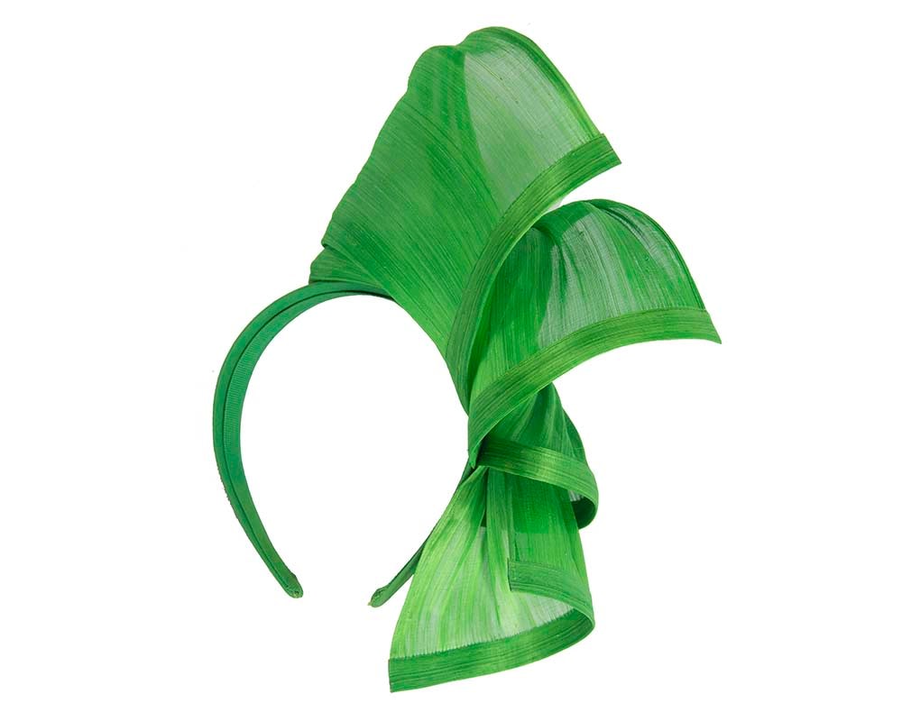 Lime twists of silk abaca fascinator by Fillies Collection - Image 4