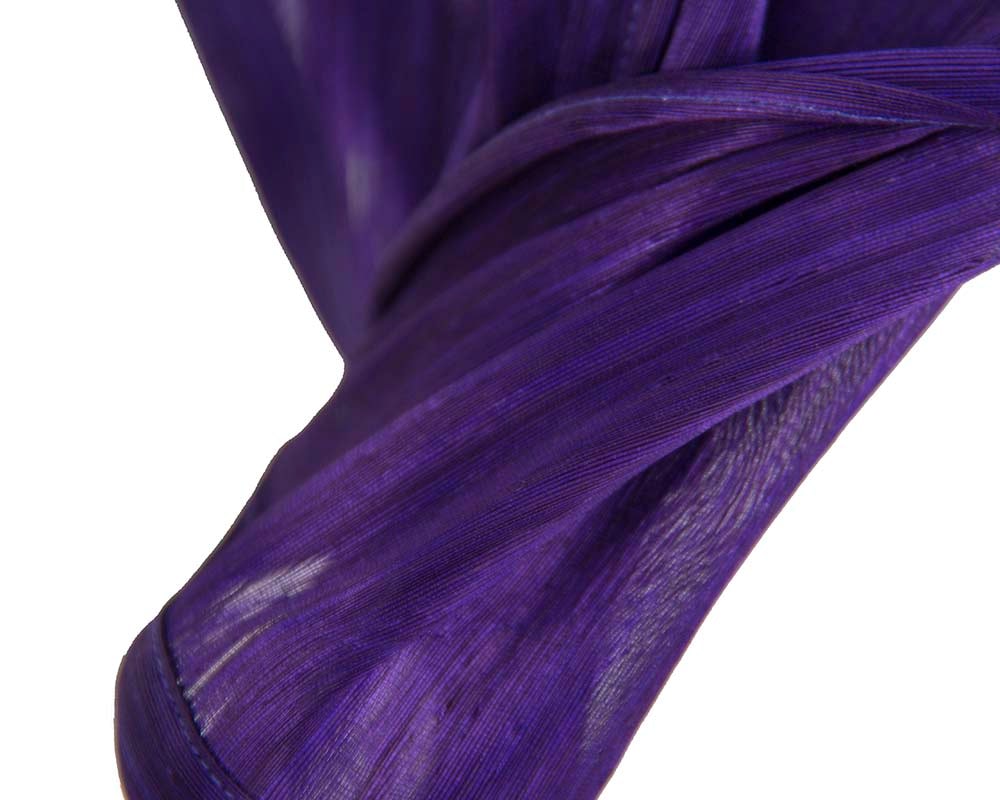 Purple twists of silk abaca fascinator by Fillies Collection - Image 3