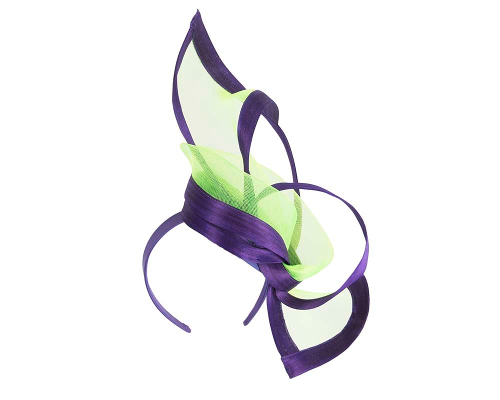 Fascinators Online - Edgy purple & lime fascinator by Fillies Collection