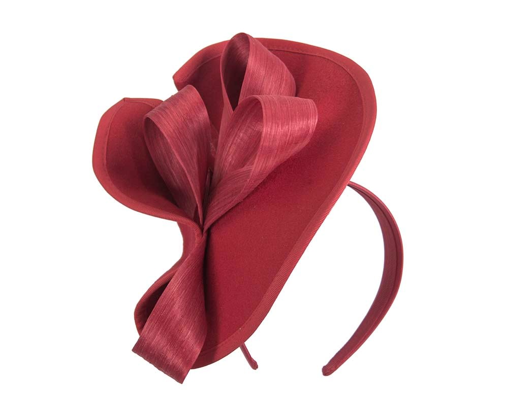 Fascinators Online - Red felt twist with bow by Fillies Collection