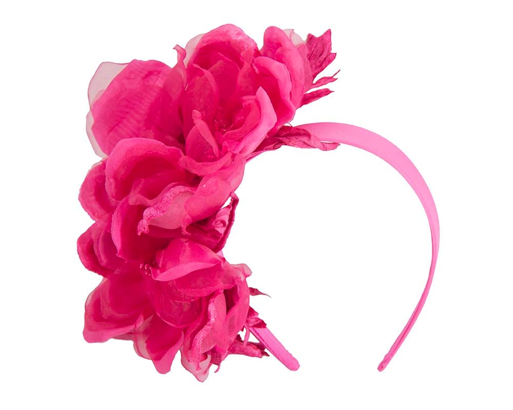 Fascinators Online - Fuchsia Silk Flower Fascinator by Fillies Collection